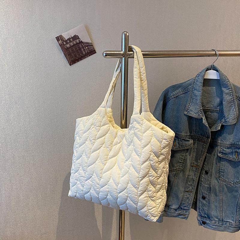 

Large Capacity Soft Underarm Shoulder Bag for Women Spring Trend Fashion Design Cloth Handbags Female Travel Shopper Tote Bags KTY 33x13x32cm бежевий