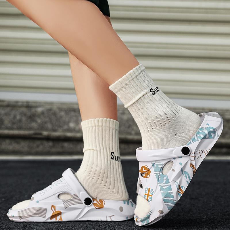 Fashion Men Slides Male Summer Shoes Outside Thick Sole Comfortable Home Men Slippers Outdoor Unisex Massage Shoes Hot Sale