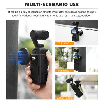 Pocket 3 Magnetic Mount, Magnet Bracket Expansion Adapter Holder with Cold Shoe On Car, Railings,  for DJI Osmo Pocket 3
