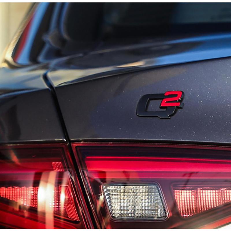 1 Pièce Q2 Q4 Giulia Stelvio Veloce Ti Logo Voiture Emblème de Hayon Arrière Autocollants Pour A-lfa R-omeo 156 159 Mito Giulia GT Brera Spider Giulietta 147gt 166