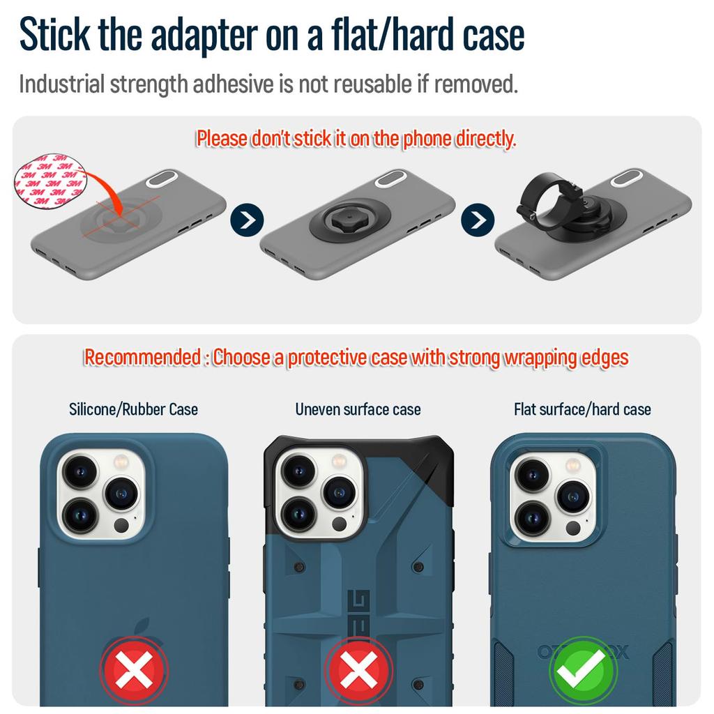 SinceTop Bicycle Phone and Detach Road Bike Phone Aluminum Construction for Bike Phone Holder for and Mountain Compatible with inch Android and