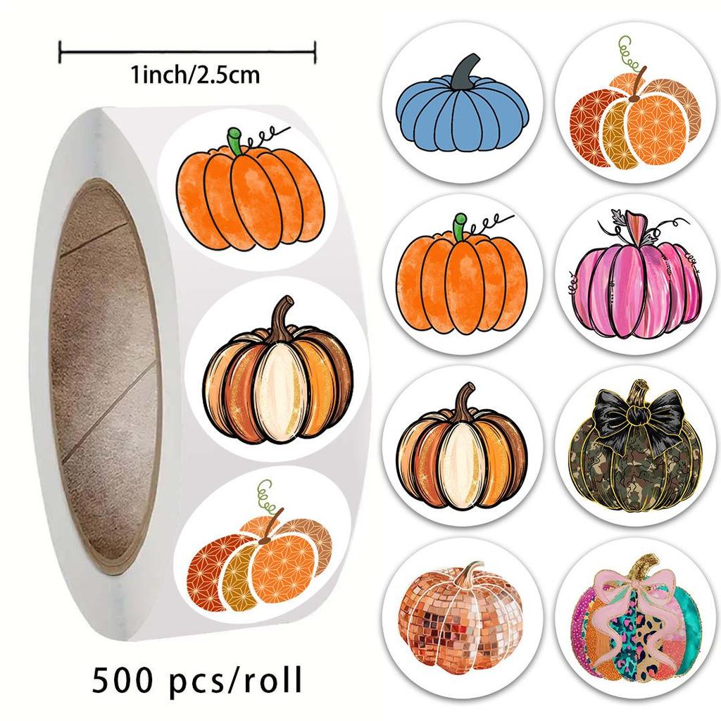 Halloween Pumpkin Stickers: Cool Cartoon DIY Decorative Seals for Journals