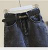 Black & Gray High-Waist A-Line Denim Mini Skirt - Korean Style, Summer Trend