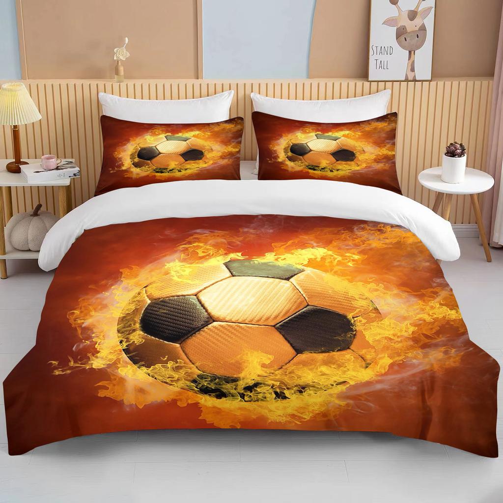 Cool Football Soccer 3D Bedding Set Duvet Cover Pillowcases Comforter Bed Linen Room Decor For Boys Gift Twin Queen King Size