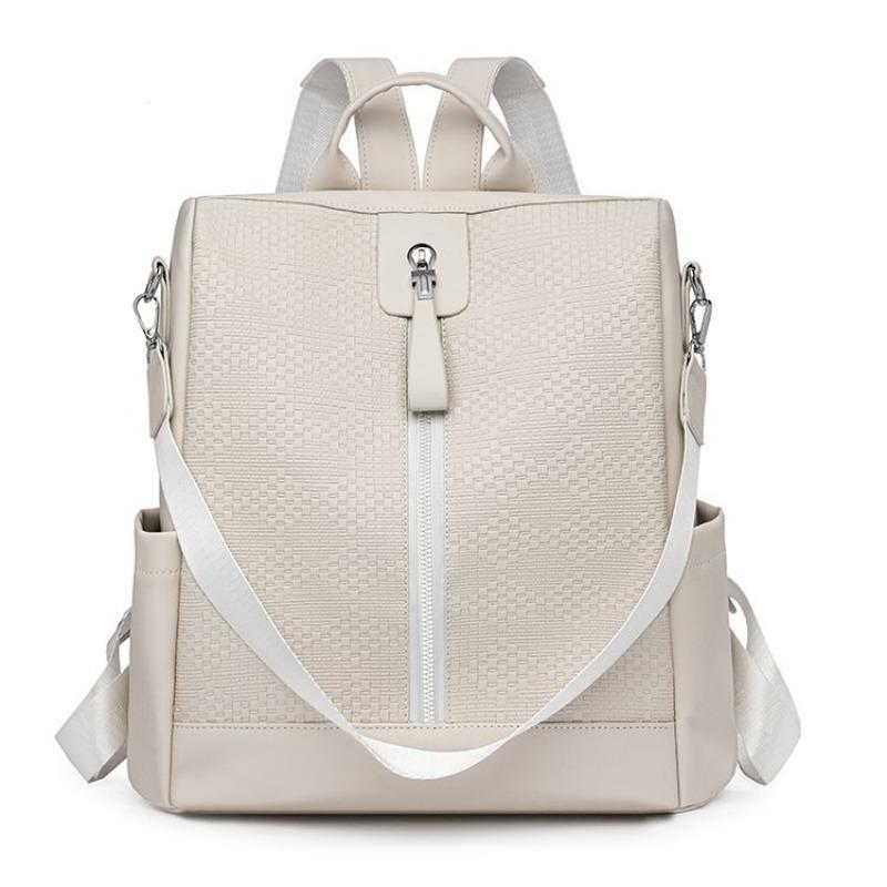 Multifunctional Going Out Anti-theft Backpack Urban Simple Casual Portable Shoulder Bag Large Capacity Leather Student Schoolbag Female