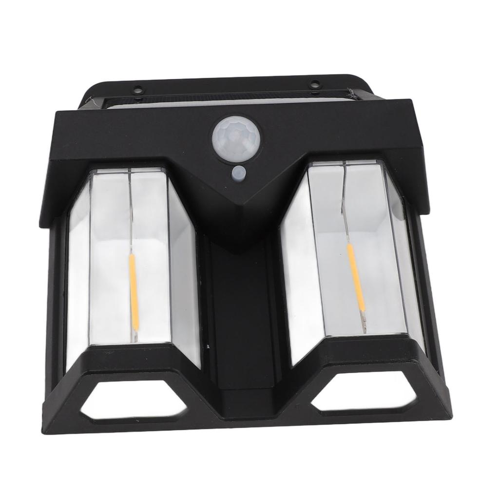 Outdoor Wall Lamp Square 2 Lamps Motion Sensing 3 Modes Solar Powered Waterproof Wall Mounted