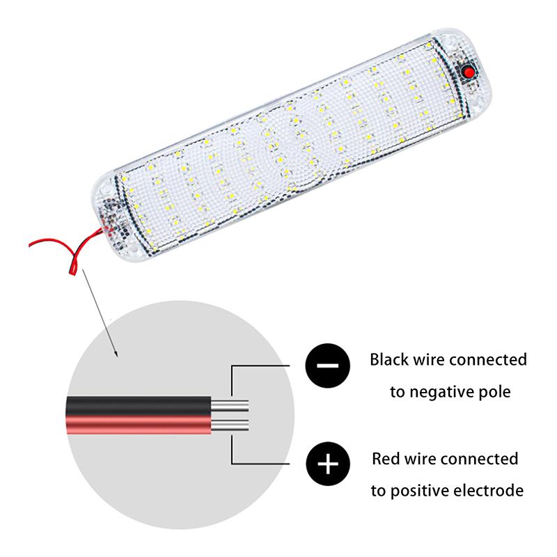 New 12V-85V 36/108LED Interior Light Bar With Switch Waterproof Car Camper Bus Boat Roof Lamp