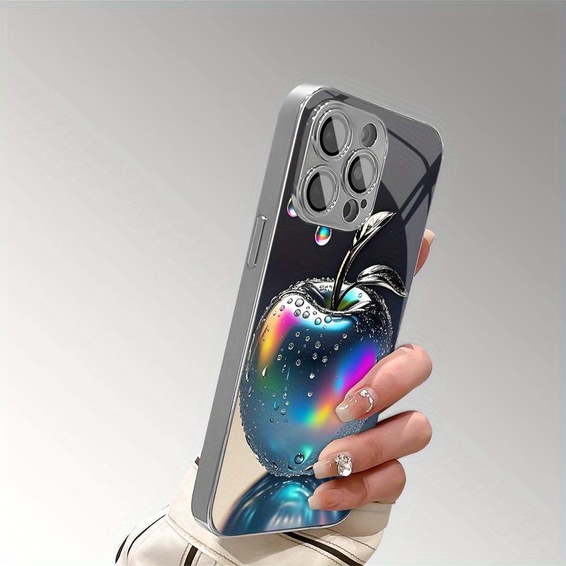 Aurora Water Droplet For Apple Pattern Glass Electroplated Phone Case For iPhone 17 16 15 14 13 12 Pro Max Plus 16E 17 Air Cover