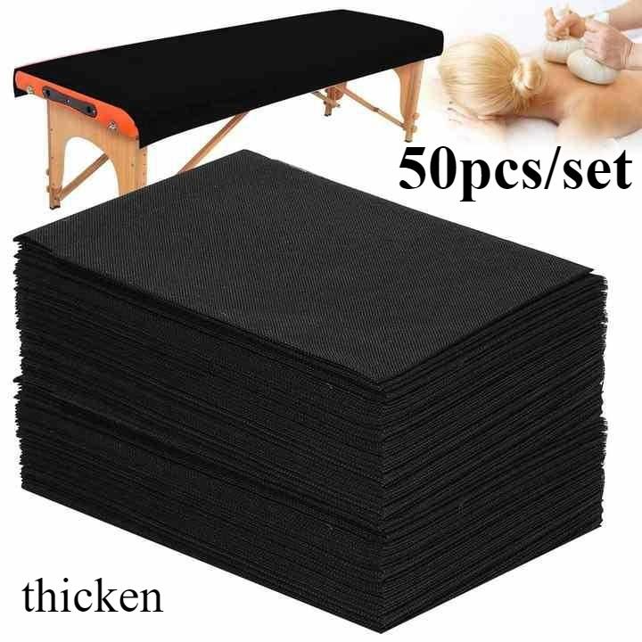 50/100pcs Disposable Thickened Black PP Non Woven Bed Sheet Waterproof Special Sheet For Beauty Salon Massage Bed Spa Hotel Use 190x80cm