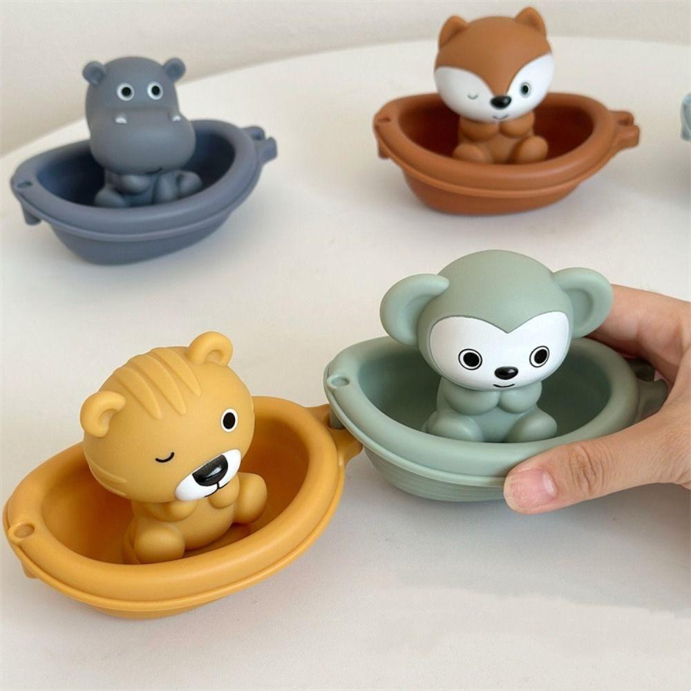 Finger Puppet Baby Bath Toys Folding Tower Stacking Boat Toys Floating Shower Toy  Beach Bathtub