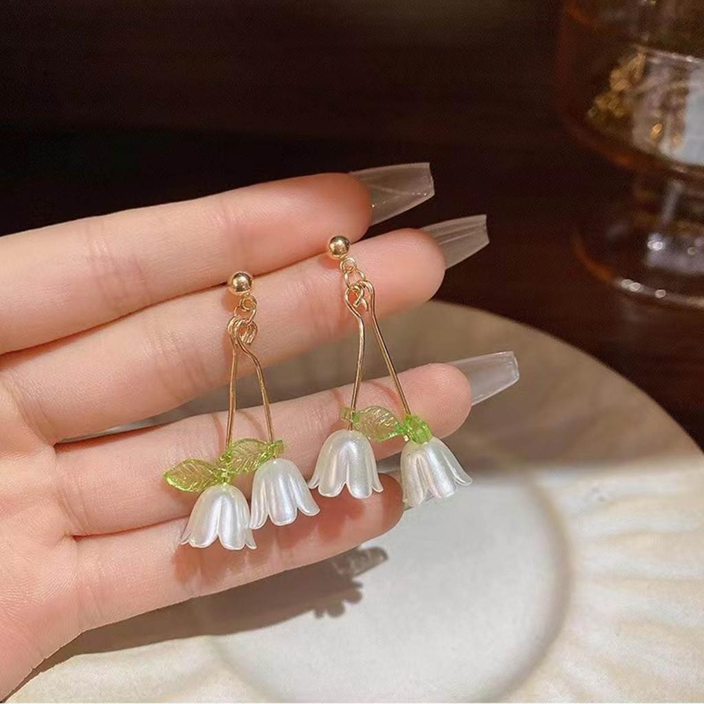 10pcs Pearl Bell Orchids Pendant Stereoscopic Leaf Flower Charm for DIY Necklace Bracelet Earrings Jewelry Accessories