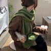 Women's Student High-End Faux Cashmere Scarf Autumn Winter Warm Knitted Long Thickened Neck Warmer