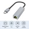 Type-C/USB to RJ45 Ethernet Adapter Driver-free Gigabit Network Cable Converter High Speed Network Card Adapter Support 10/100/1000Mbps for Desktop