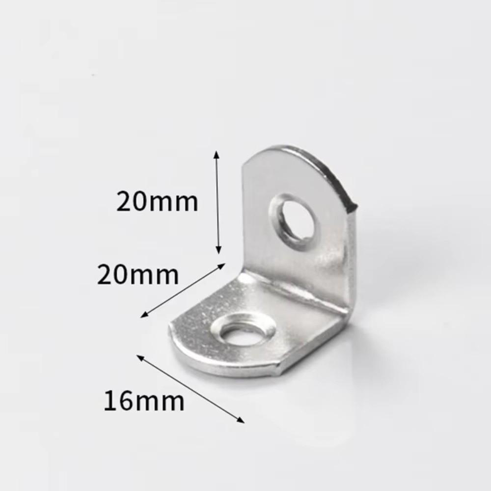 10pcs Stainless Steel L Brackets 90 Degree Stable Connector Right Angle Corner Brace Small Size Furniture Connector