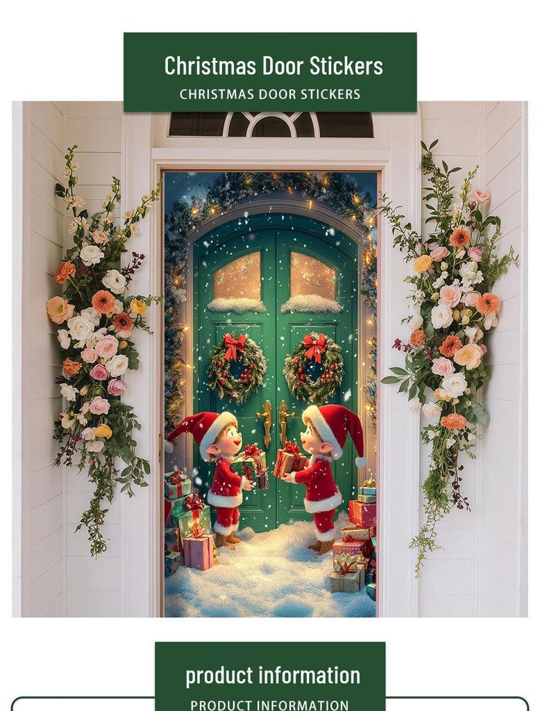 Cross-Border JIT Christmas Door Hanging Tapestry: Festive Decoration for Party and Room