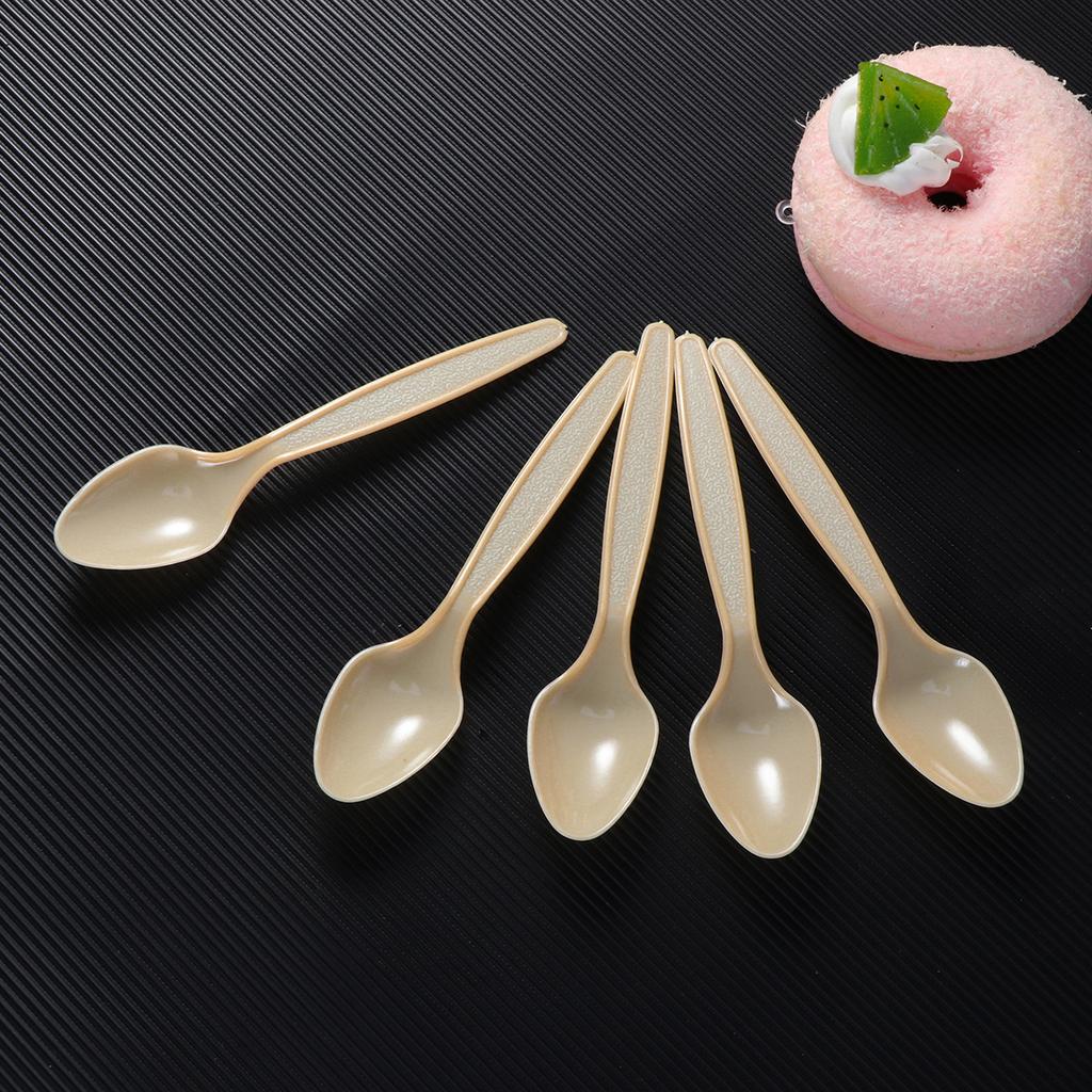 60Pcs Food Grade Plastic Spoons Disposable Cutlery Durable Elegant Design for Fast Food Takeout School Hospital Cafeterias