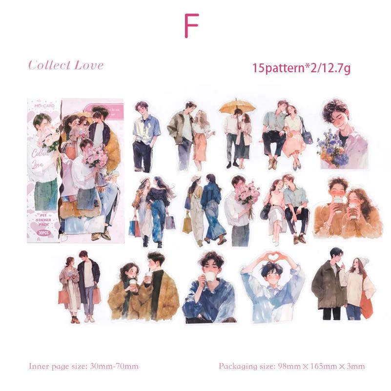 

30 шт. милые наклейки с людьми ПЭТ-материалы мусорные наклейки для журнала Girl Life Series DIY скрапбукинг коллаж канцелярские принадлежности для декора