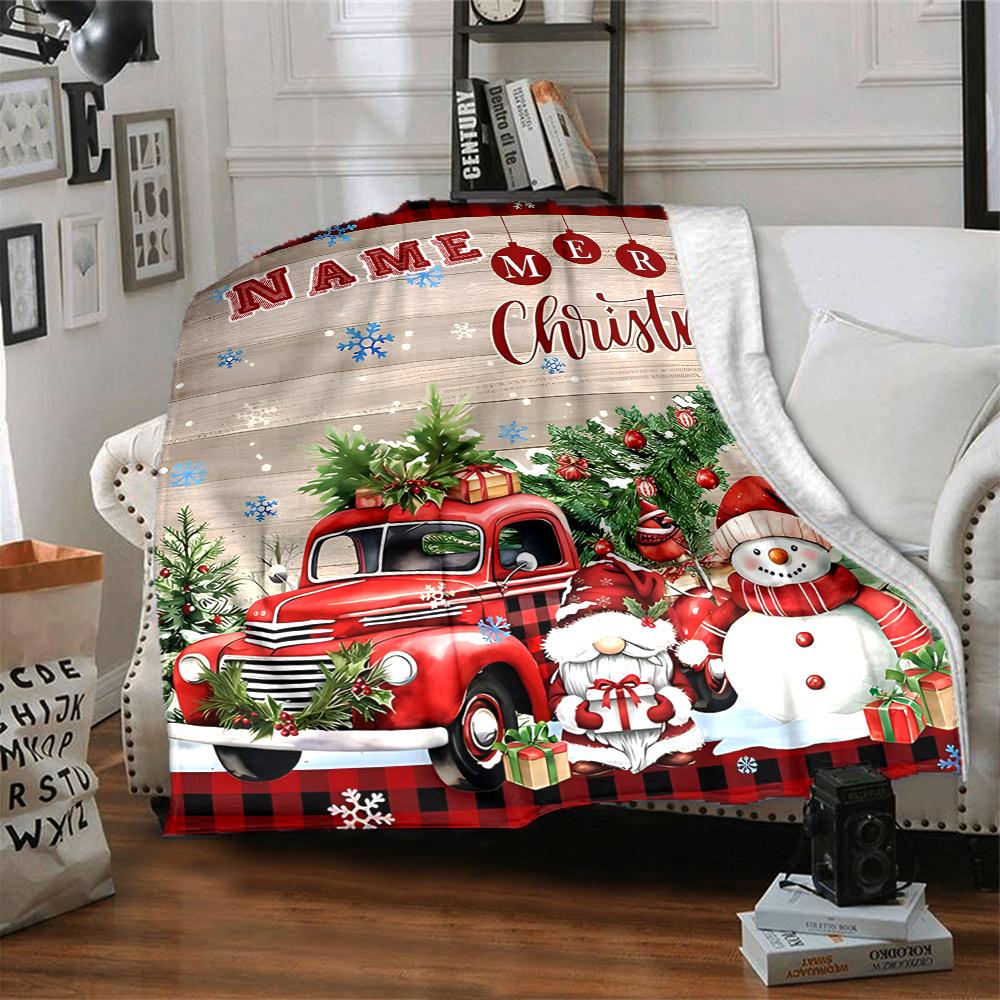 Festive Nutcracker And Holly Christmas Scene Blanket Allseason Blanket Christmas Home Decorgift Sofa Bed Travel Camping Christmas Style Colorswarm