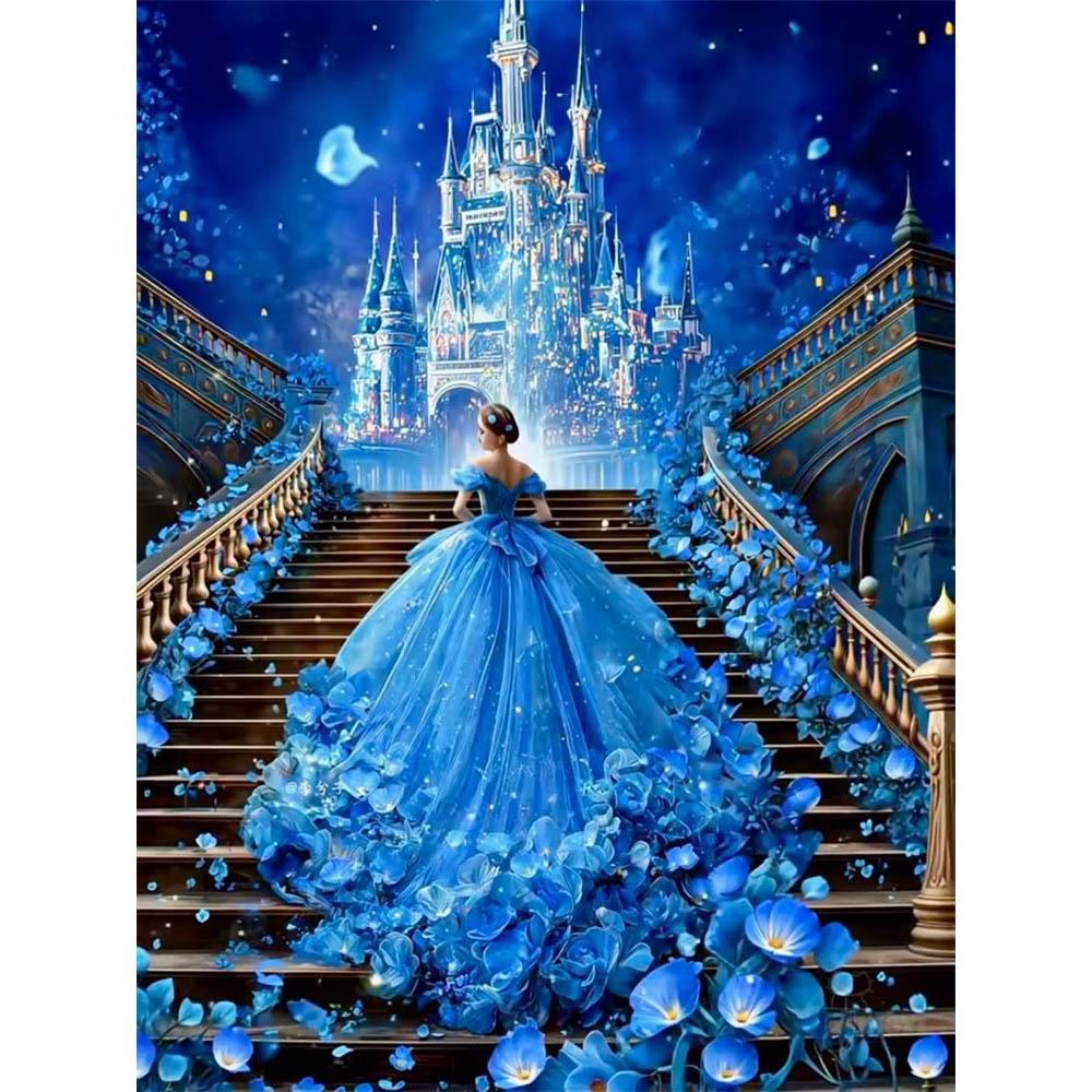 

Disney Princess Antique Night Scene Collection 5D Diamond Painting Full of Diamonds DIY Handmade Diamond Painting Fantasy Decorative Painting Kit Round 20x30cm