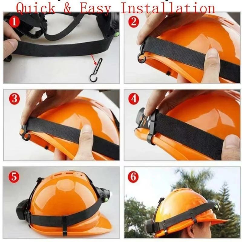 4-20 Pieces Helmet Headlight Hooks - Black ABS Plastic Headlamp Clips for Various  Hard Hat, Working Secure Helmet Accessories