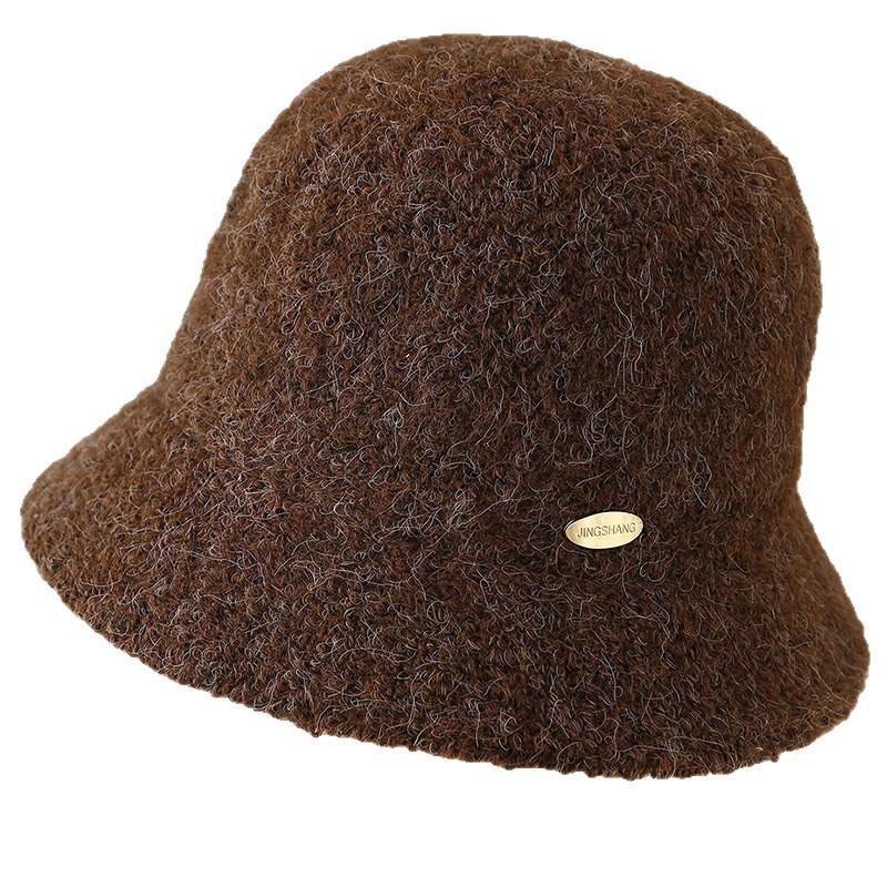 New Cashmere Blended Autumn and Winter Versatile Bucket Hat, Age Reduction, Small Face, Comfortable Temperament Bucket Hat
