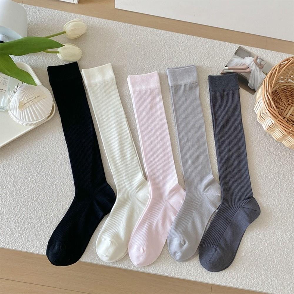 Thin Long Socks Simple Style Knee High Socks New Casual Long Socks For Girls
