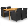 Day and Night - Day and Night Garden Dining Set 5 Pieces Black