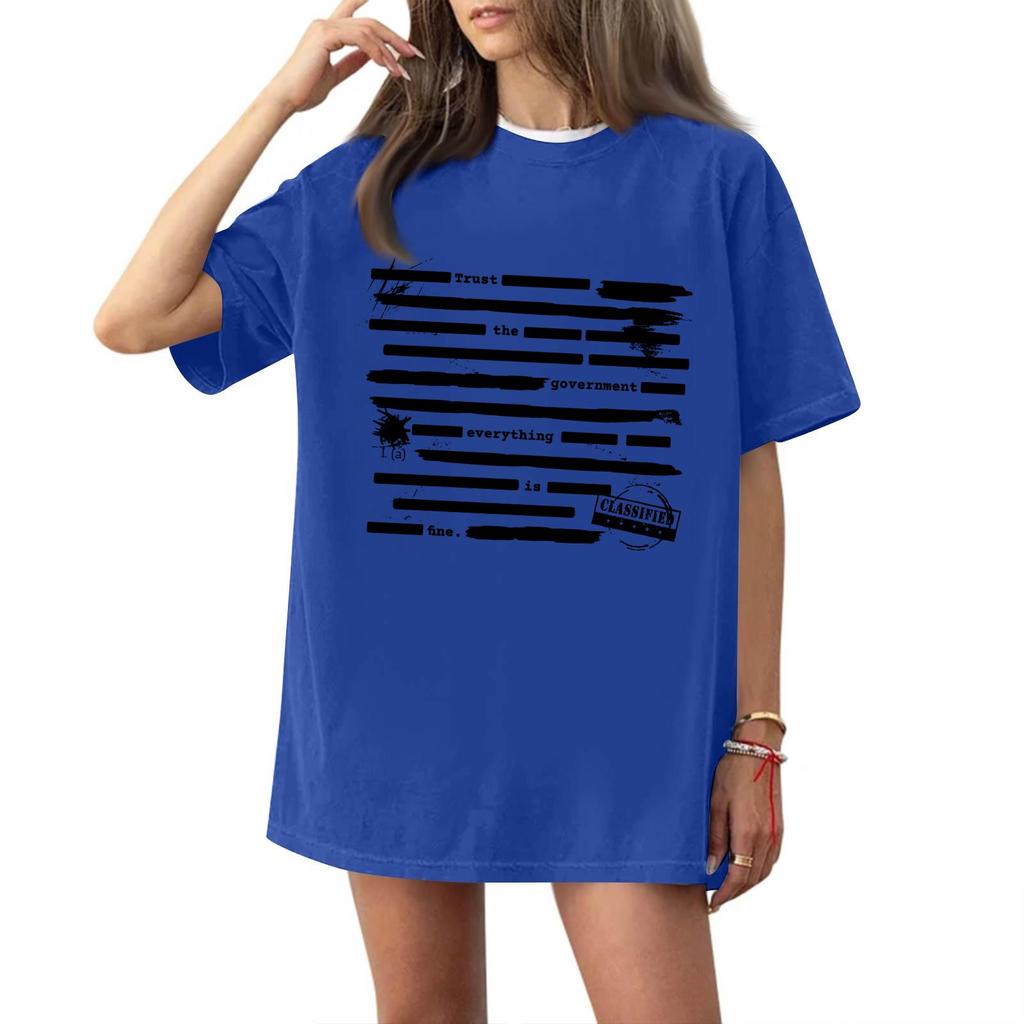 Women's And Men's Fashionable Round Neck Casual Print Short Sleeved T-shirt Top