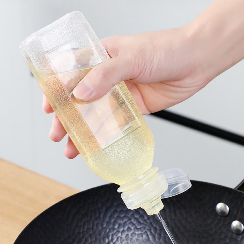 300/500ml Oil Bottle Transparent Olive Oil Pot Soy Sauce Leak-Proof Kitchen Cooking Household Camping BBQ Tools