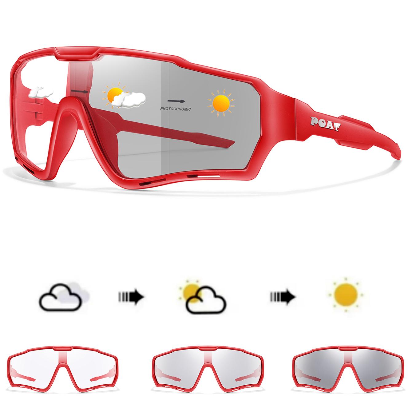 

POAT Brand Strong Light Photochromic Sunglasses Latest Style Sports Men for Women MTB Bike Bicycle Glasses Cycling Fishing Running