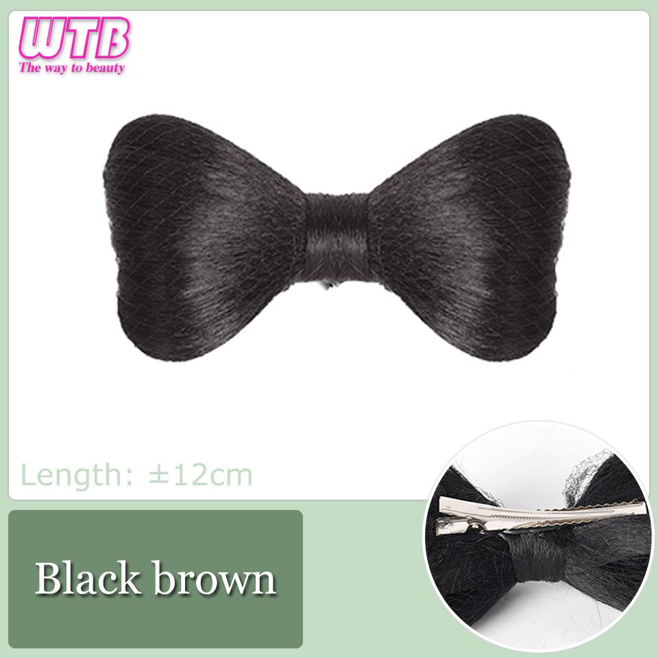 WTB Bow Knot Clamping Ball Head High And Low Tied Sweet Princess Wind Chignon Hair Integrated Clamping Wig For Women