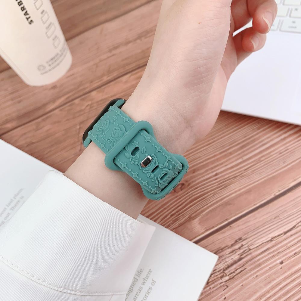 Engraved Strap for Apple watch band 45mm 44mm 42mm 49mm 40mm 41mm Silicone Bracelet Correa iWatch Series 8 9 7 6 5 4 3 Ultra SE