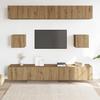 6 Piece Wall Mounted TV Cabinet Set Artisan Oak Engineered Wood