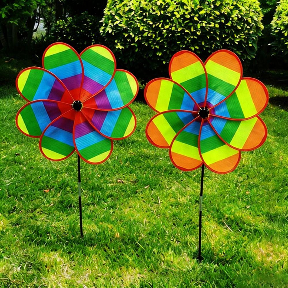 Colorful 3D Animal Belly Spinning Windmill Rainbow Oxford Cloth Windmill  Home Garden Decoration
