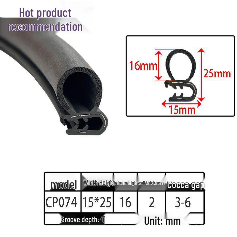 U-förmige Gummi-Schaumstoff-Dichtungsstreifen für Schränke und Autotüren
