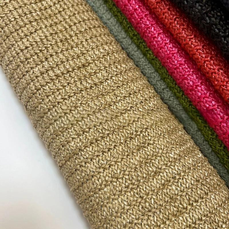 1 Yard PP Raffia Gewebter Stoff Atmungsaktiv Umweltfreundlich PP Stroh Handstrickmaterial Handgefertigt DIY Strand Stroh Handtaschenmaterial