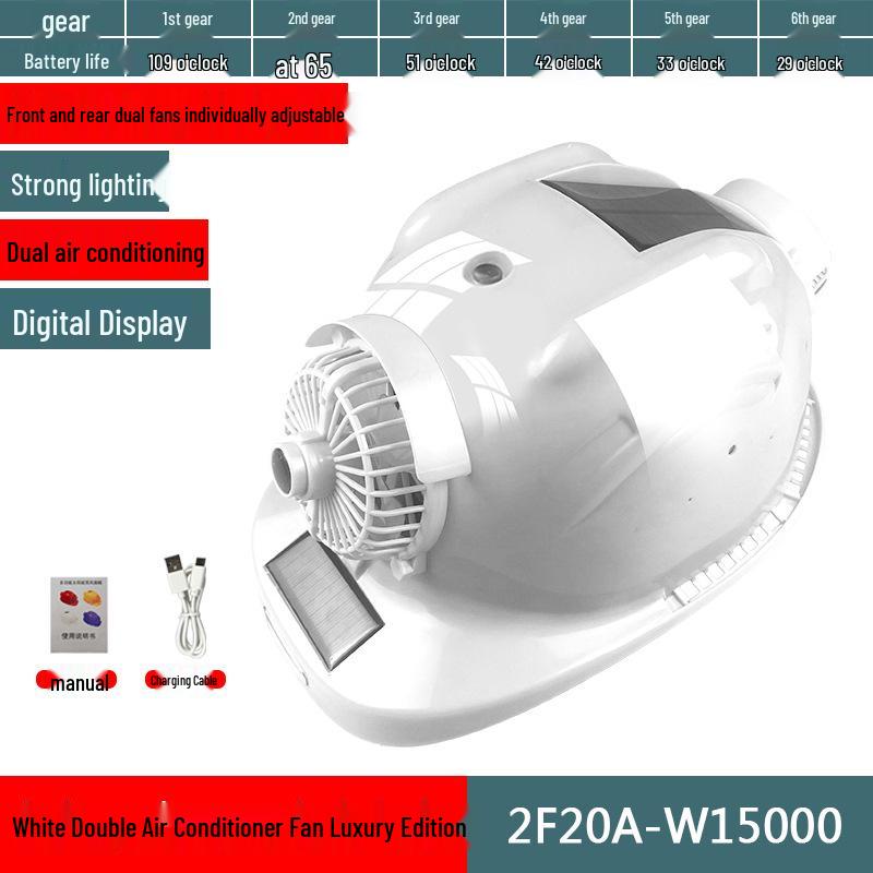 Dual Solar-Powered Bluetooth Cooling Helmet with