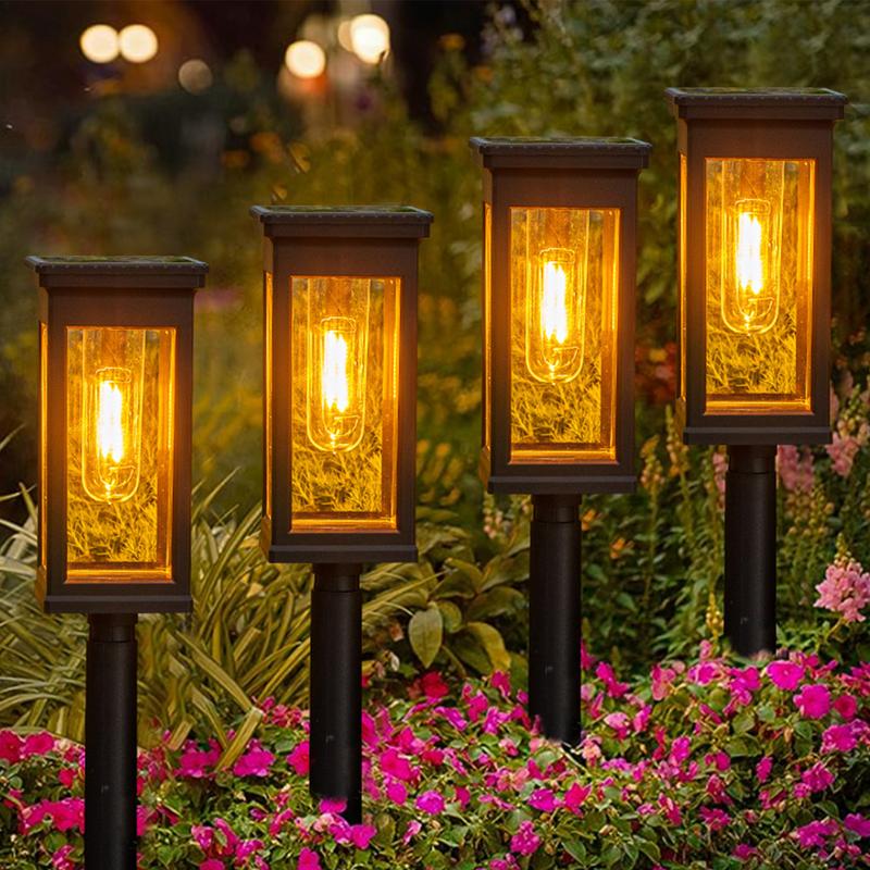 Outdoor Solar Stake Lights Outdoor Waterproof Pathway Lights Deck Supplies Landscape Lighting For Courtyards Sidewalks Driveways