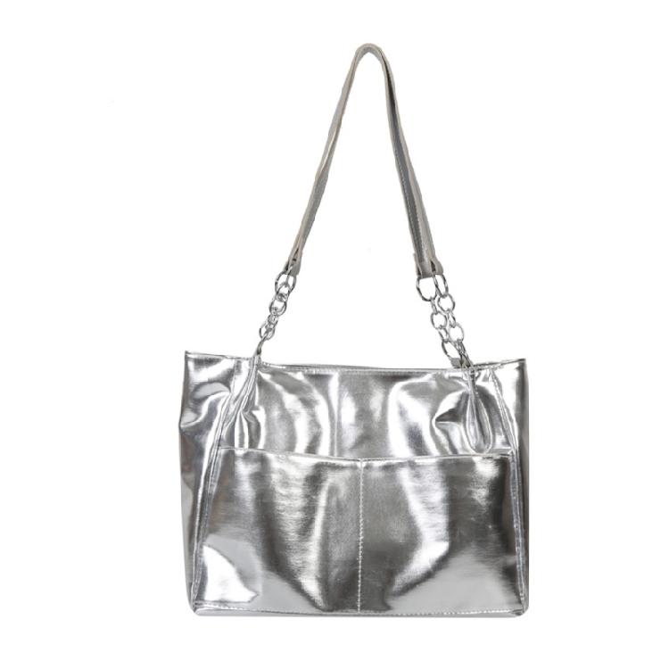 

Waterproof Tote Bag for Girl Women Shoulder Bag Versatile Trendy Leisure Bag срібний