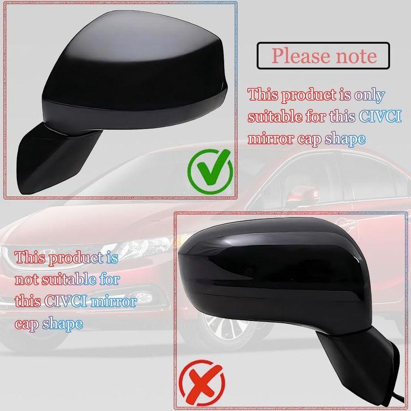 New Rear View Mirror Outside Housing Wing Mirror Cover Cap for Honda Civic 20062011 ABS Carbon Fiber Sport Interior Accessories