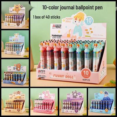 Set da 40 Penne a Sfera Click Retrattili Multicolore, 0.7mm per Pianificazione, Disegno e Scarabocchi