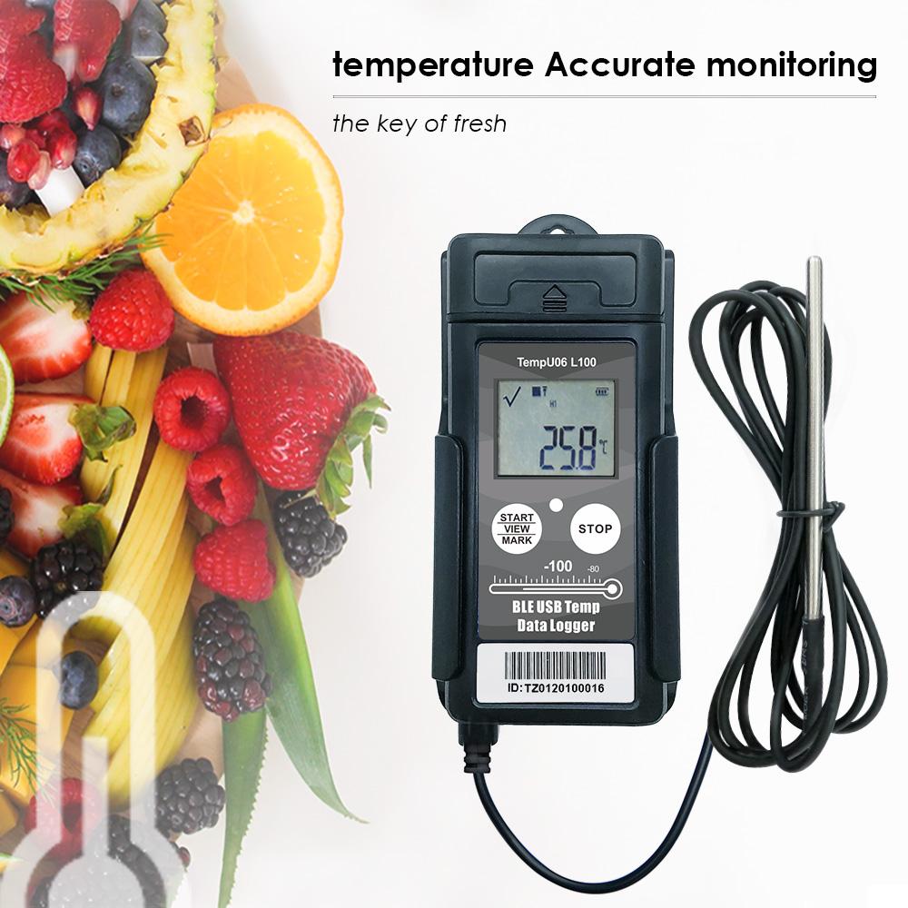 

Bluetooth USB Temperature Data Logger with External Temperature Probe Cryogenic Data Recorder PDF CSV Report for Cold Chain