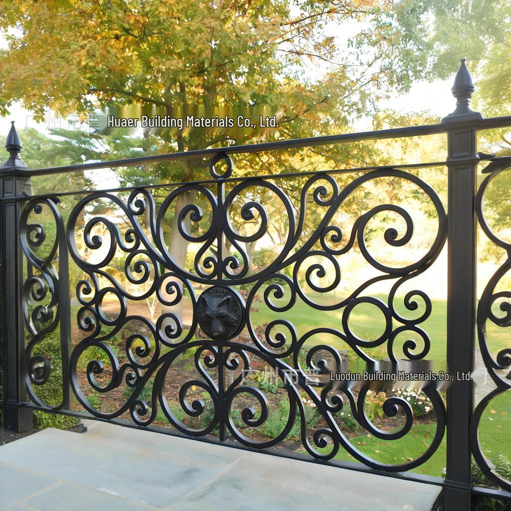 High-End Wrought Iron Balcony Railing - Hand-Forged Protective Enclosure for Villas and Courtyards