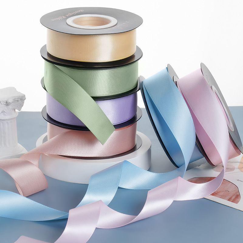 2.5cm Double-Sided Satin Ribbon for DIY, Weddings, Gifts, Bouquets, Cakes, and Bows