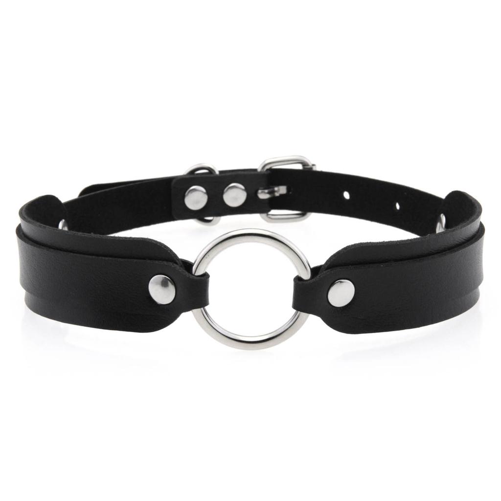 Black Red Choker Necklace Circle Stud Punk Rock Faux Leather Goth Collar Women Chocker Girls Harajuku Costume Gothic Jewelry