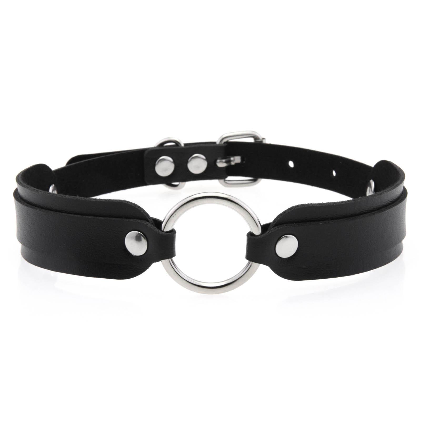 

Black Red Choker Necklace Circle Stud Punk Rock Faux Leather Goth Collar Women Chocker Girls Harajuku Costume Gothic Jewelry