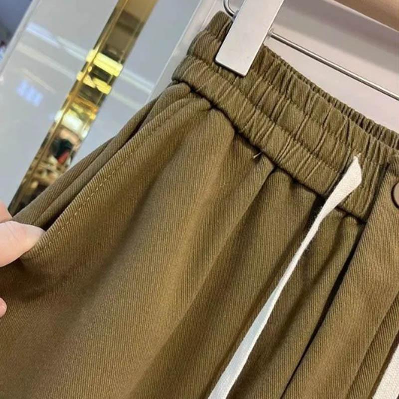 Pants for Women Plus Size Thickened Stretchy Elastic High Waist Long Trousers Solid Colour Fleece Casual Wide Leg Pants