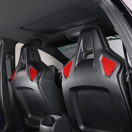 Красная наклейка-молдинг на спинку сиденья из карбона для Seat Leon 2008-12