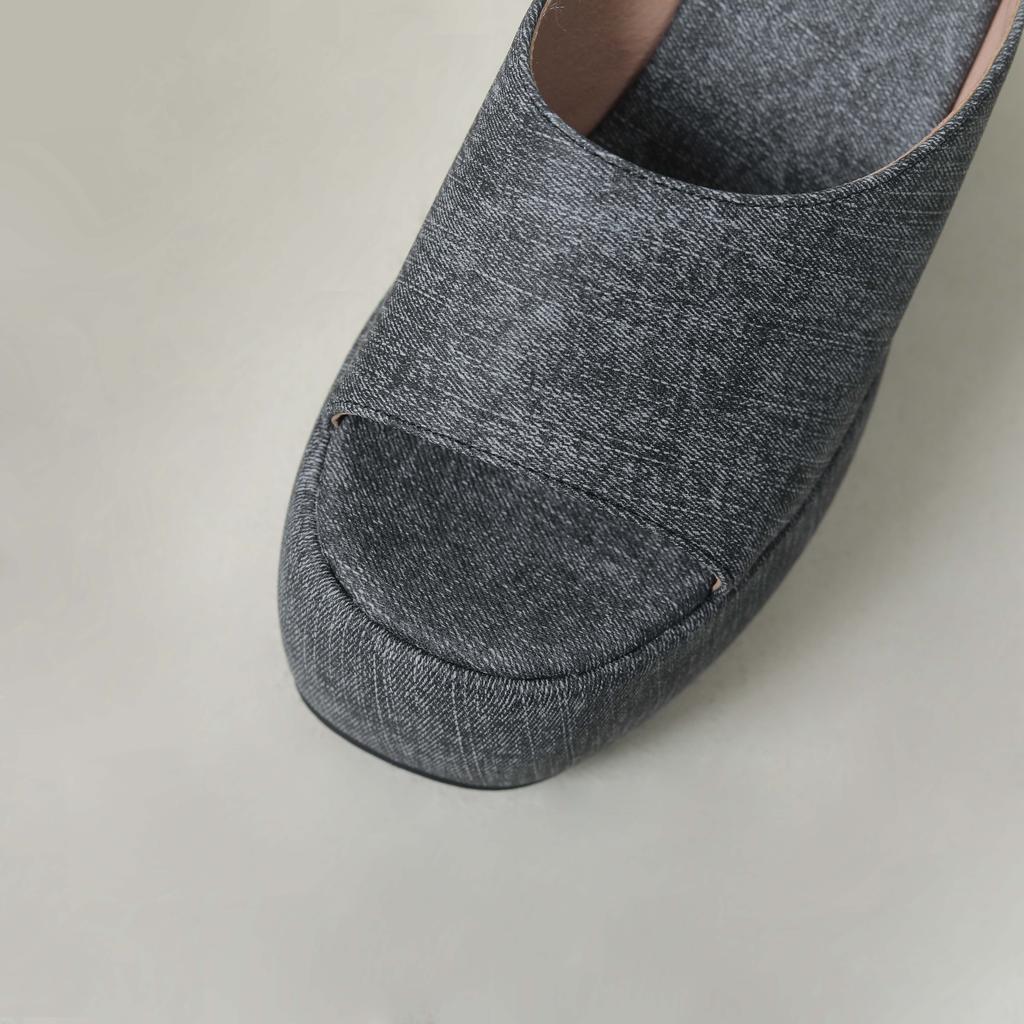 Krazing Pot Polyurethane Summer Size 43 Women Platform Super High Heels Women Peep Toe Waterproof Sandals