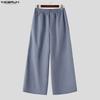 INCERUN Men's Elastic Waist Casual Loose Streetwear Trousers Hip Hop Wide Leg Pants